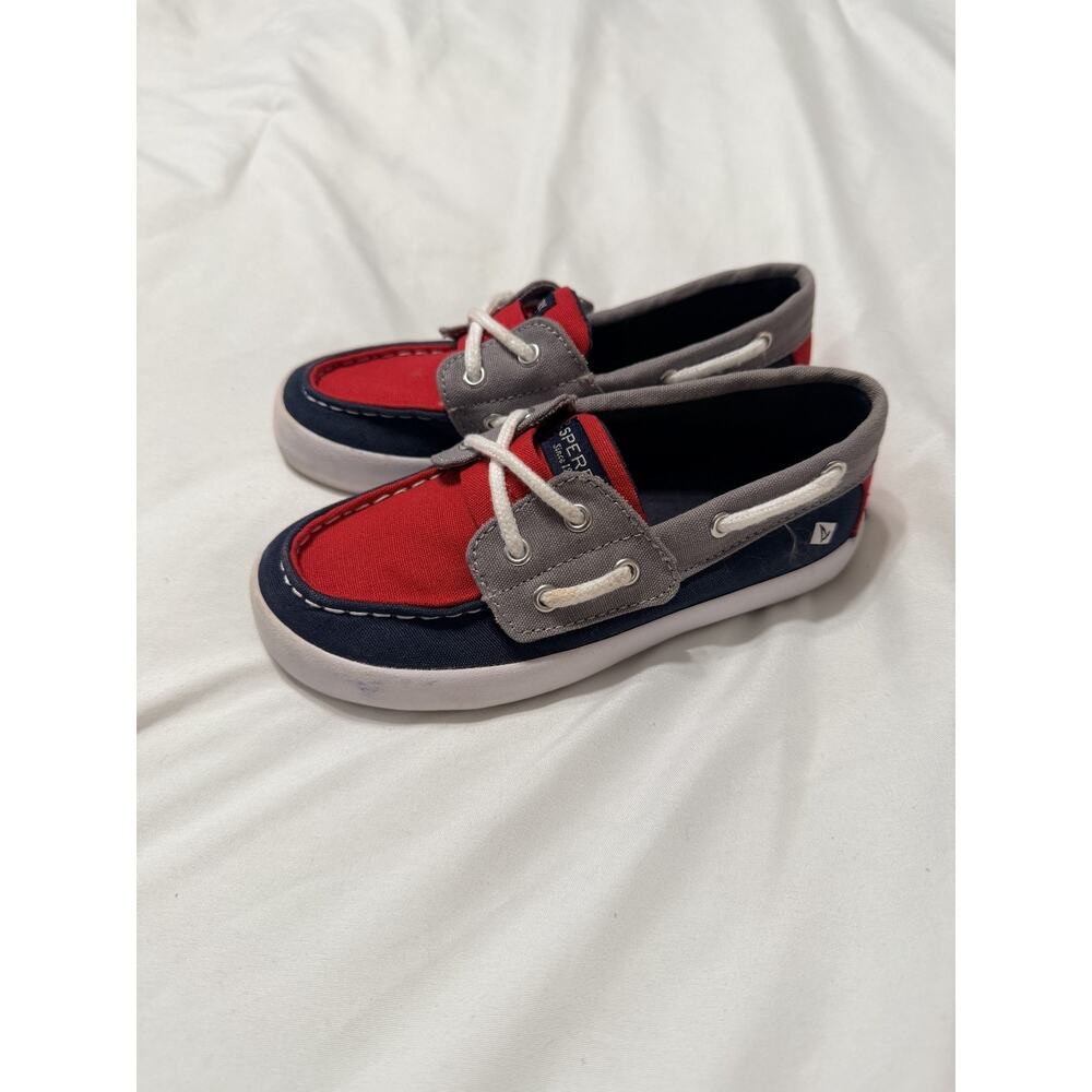 Sperry Top Siders Kids Red/White/Blue 10M